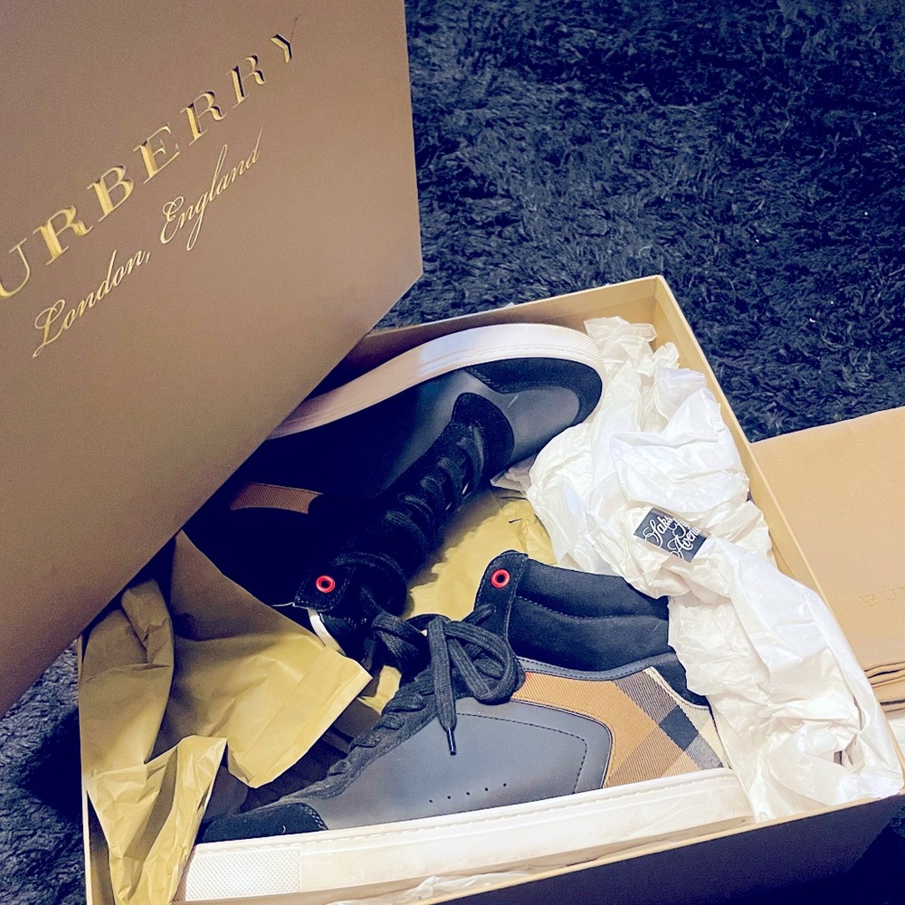 Authentic Burberry Hi Top Sneakers Got from saks last year for 1,500